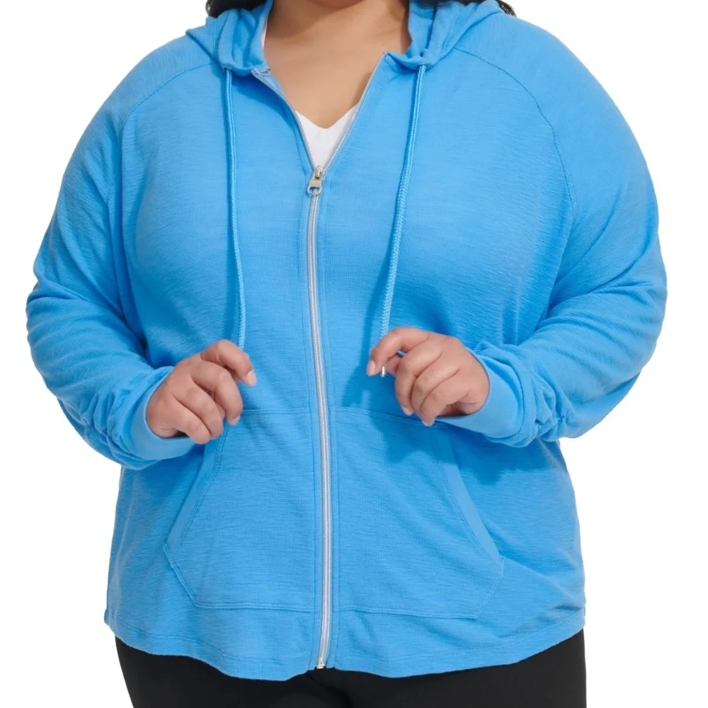 Plus Womens Heathered Fitness Hoodie 2X - Picture 1 of 3